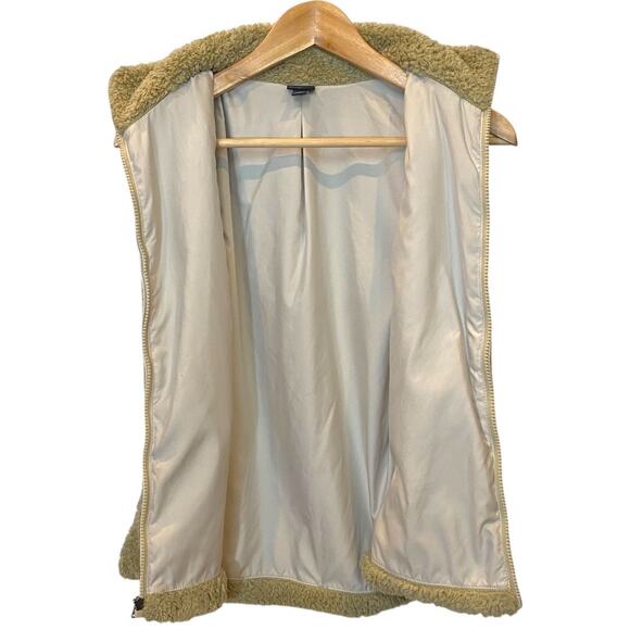 Patagonia Los Gatos Zip Up Fleece Vest Womens M Khaki Outdoor Slow Fashion Fuzzy - Picture 3 of 13